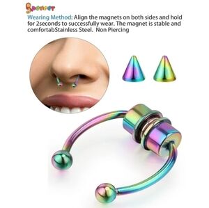 Fake Septum ring 💜🩵💚